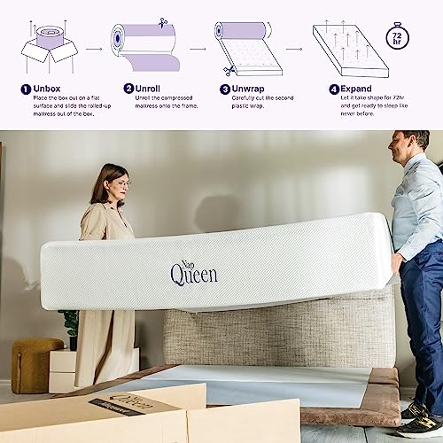 NapQueen Eight Inch Bamboo Charcoal Memory Foam Mattress For Cozy Comfort