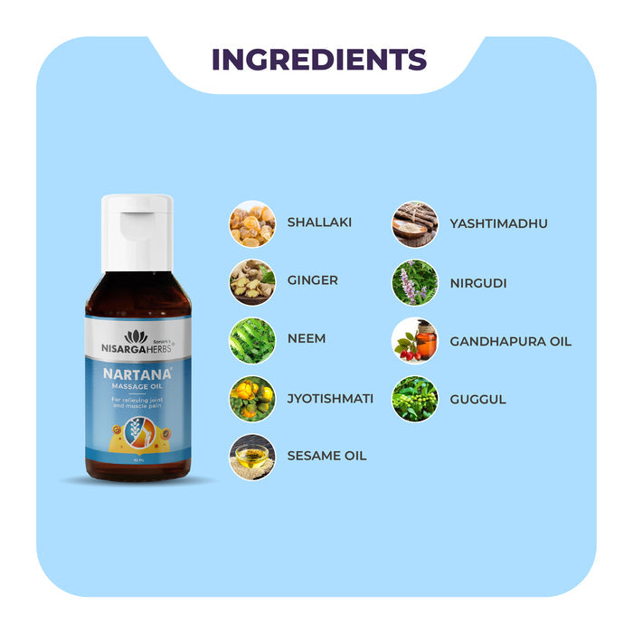Nartana Oil -  Ayurvedic Massage Oil for Joint & Muscle Pain Relief