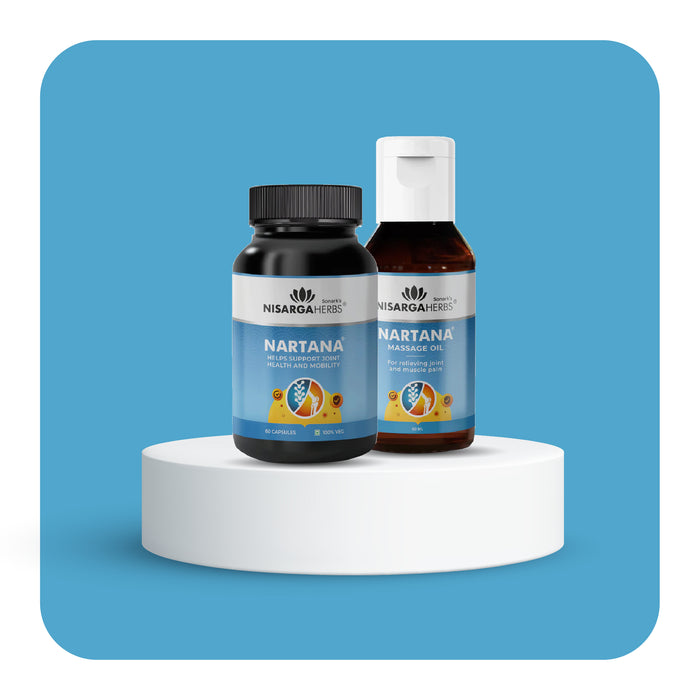 Nartana Oil & Nartana Capsule - Ayurvedic massage oil & capsule to relieve joint and muscle pain
