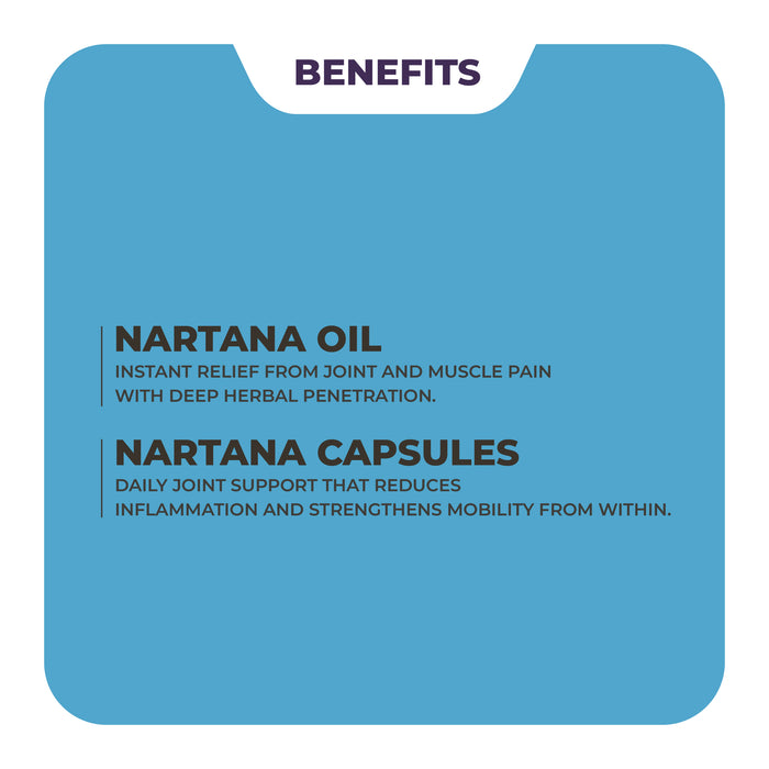 Nartana Oil & Nartana Capsule - Ayurvedic massage oil & capsule to relieve joint and muscle pain