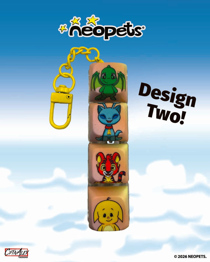 Neopets Rainbow Wonderland Keycaps & Fidget Keychain