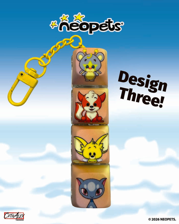 Neopets Rainbow Wonderland Keycaps & Fidget Keychain