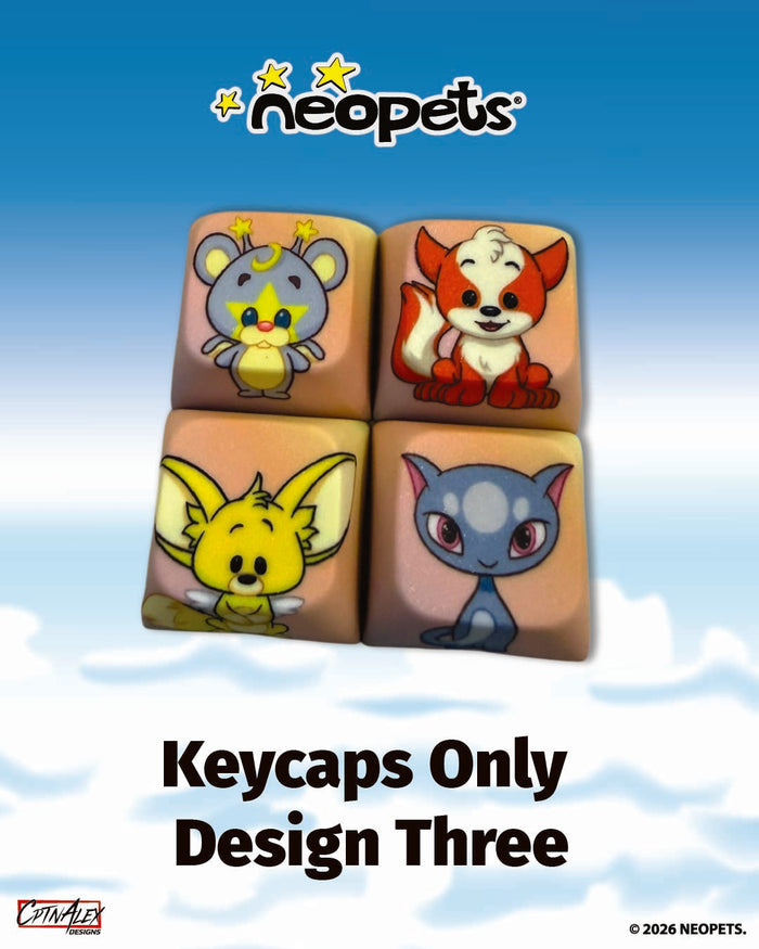 Neopets Rainbow Wonderland Keycaps & Fidget Keychain