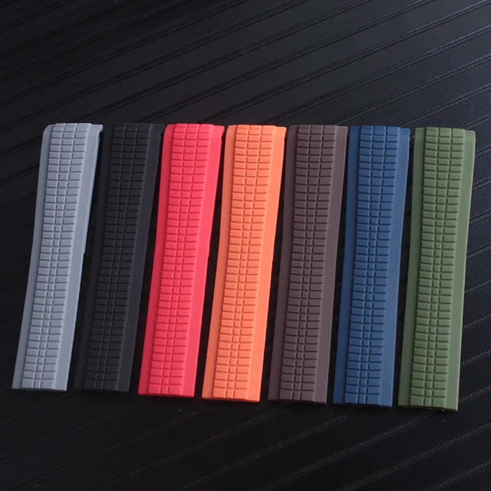 New 21mm Curved Silicone Rubber Watchband For SP0008A, SP0006Q