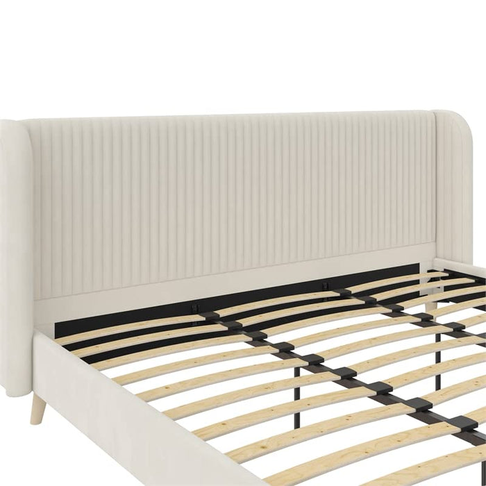 Novogratz Holly Wingback Bed Frame Stylish Tufted Headboard