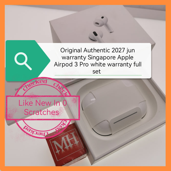 Original Authentic 2027 jun warranty Singapore apple Airpod 3 Pro white warranty full set