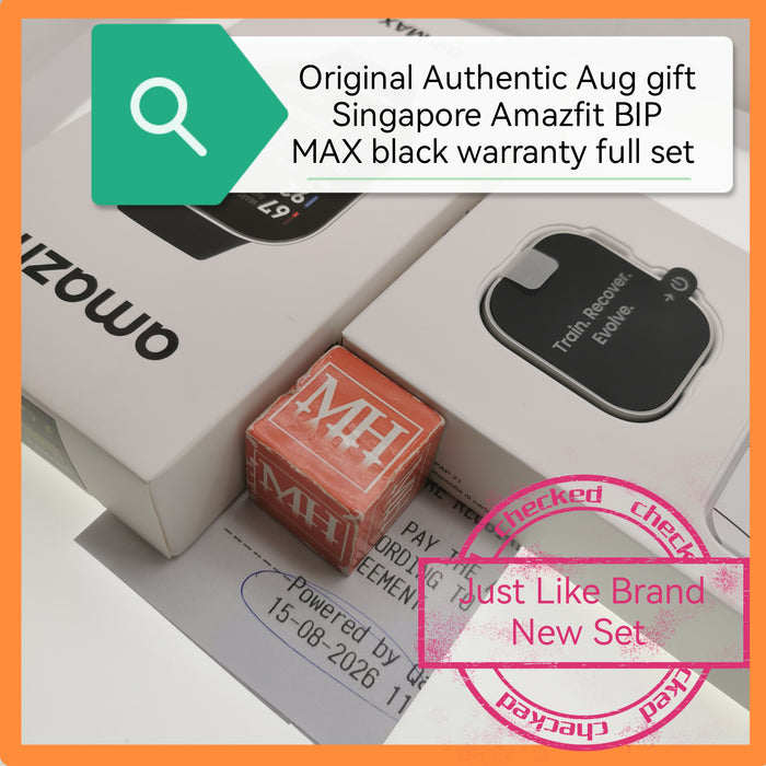 Original Authentic Aug gift Singapore Amazfit BIP MAX black warranty full set