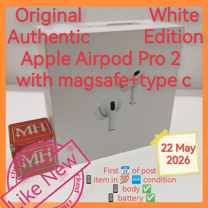 Original Authentic Singapore apple Airpod Pro 2 magsafe+type c white full set