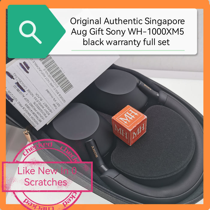 Original Authentic Singapore Aug Gift Sony WH-1000XM5 Black warranty full set