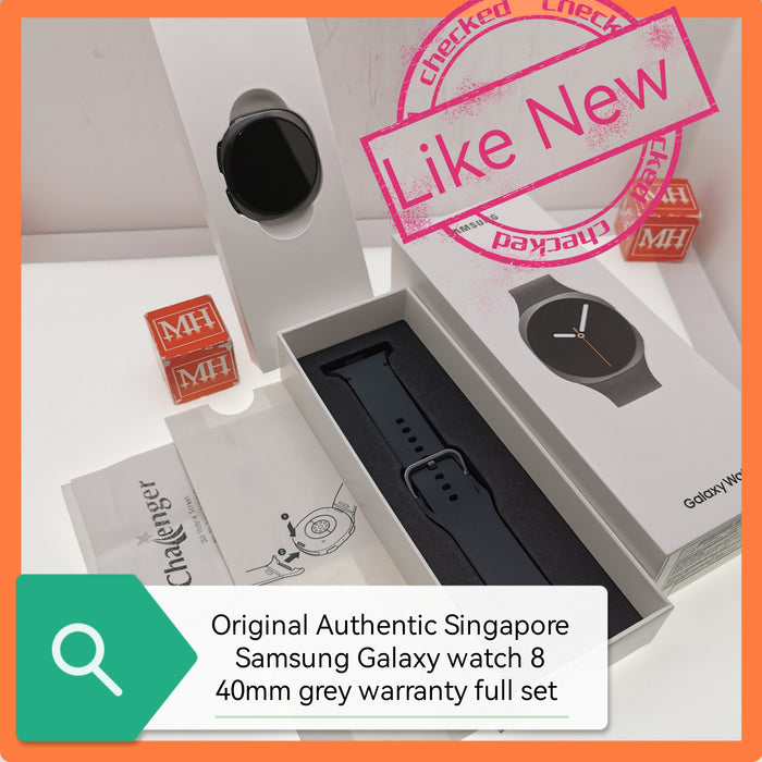 Original Authentic Singapore Samsung Galaxy watch 8 40mm grey warranty full set