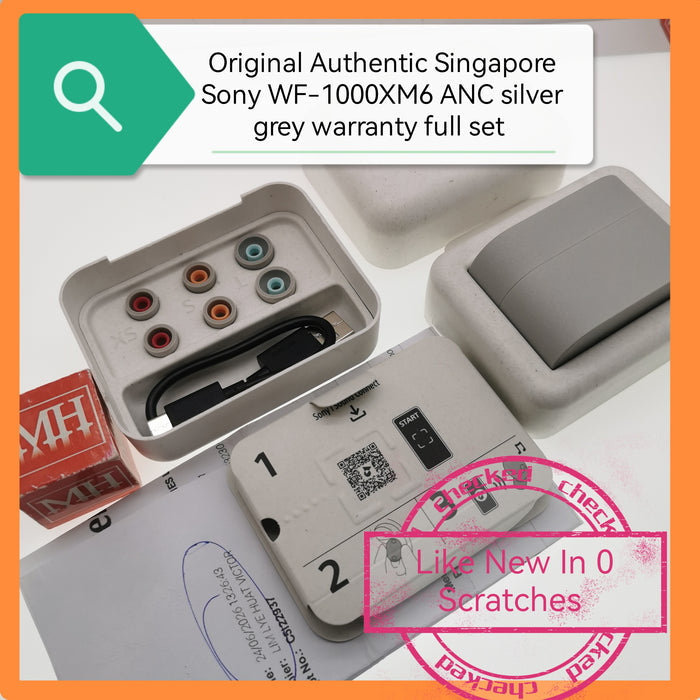 Original Authentic Singapore Sony WF-1000XM6 ANC silver grey warranty full set