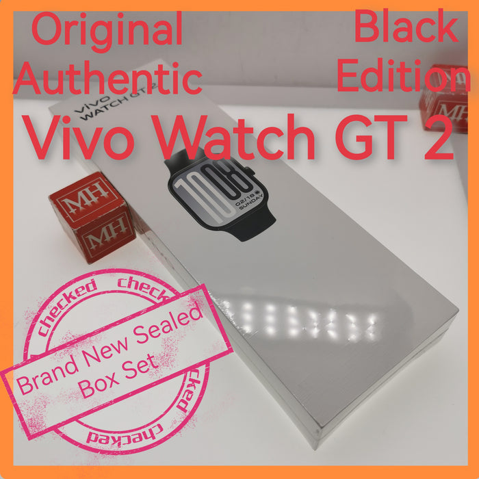 Original Authentic Vivo Watch GT 2 Black Sealed Box Set
