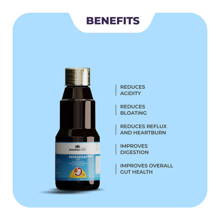 Pepsofort Syrup - A natural, sugar-free digestive remedy for acidity, bloating & gastric relief—safe for adults and kids above 6 years