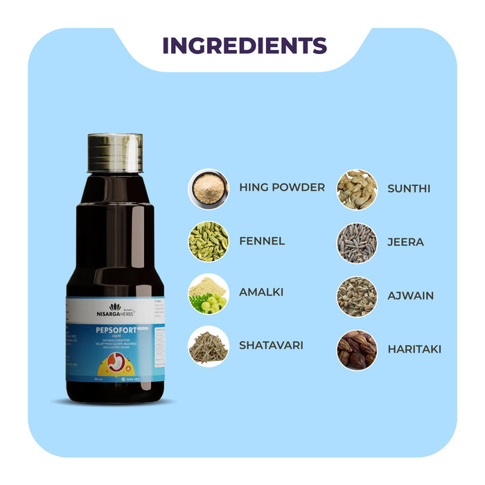 Pepsofort Syrup - A natural, sugar-free digestive remedy for acidity, bloating & gastric relief—safe for adults and kids above 6 years