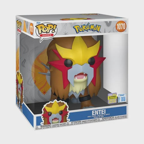 Pokemon Entei Jumbo 10 Inch Funko Pop Vinyl Figure 1070   2025 Convention Exclusive