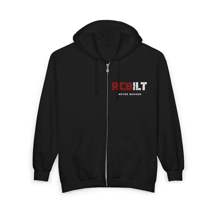 REBILT "NEVER BROKEN"-Zip Hoodie