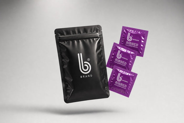 Ribbed B Condoms pack