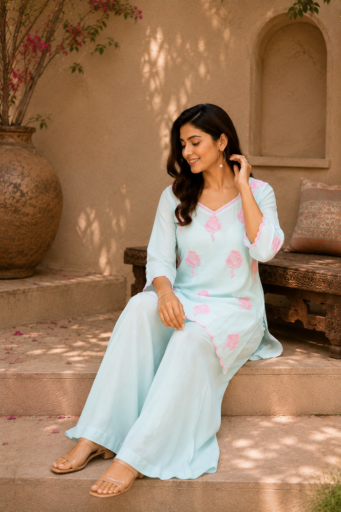 Rosebud Embroidered Co-Ord Set