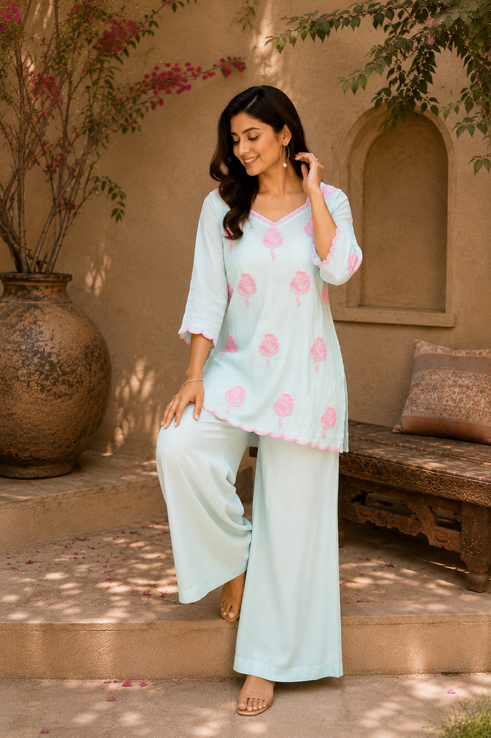 Rosebud Embroidered Co-Ord Set