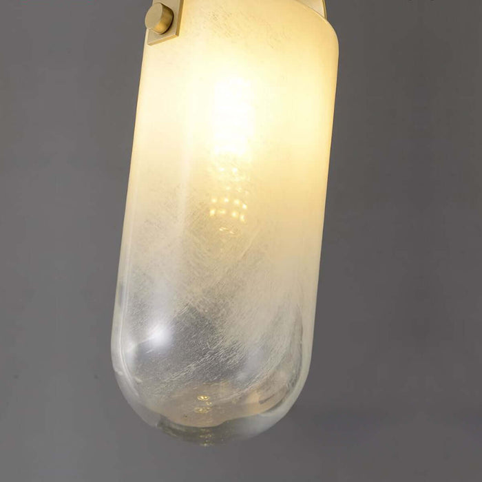 Hand made gradient glass close up