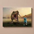 Personalized Scary Dino portrait canvas