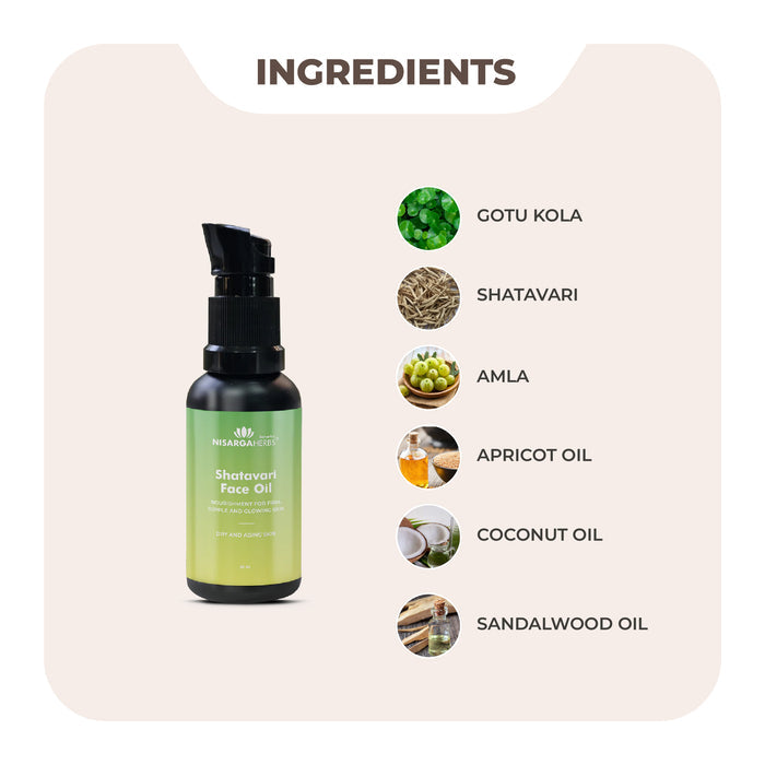 Shatavari Face Oil - Ayurvedic facial oil for healthier, younger-looking skin