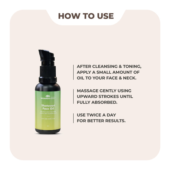 Shatavari Face Oil - Ayurvedic facial oil for healthier, younger-looking skin