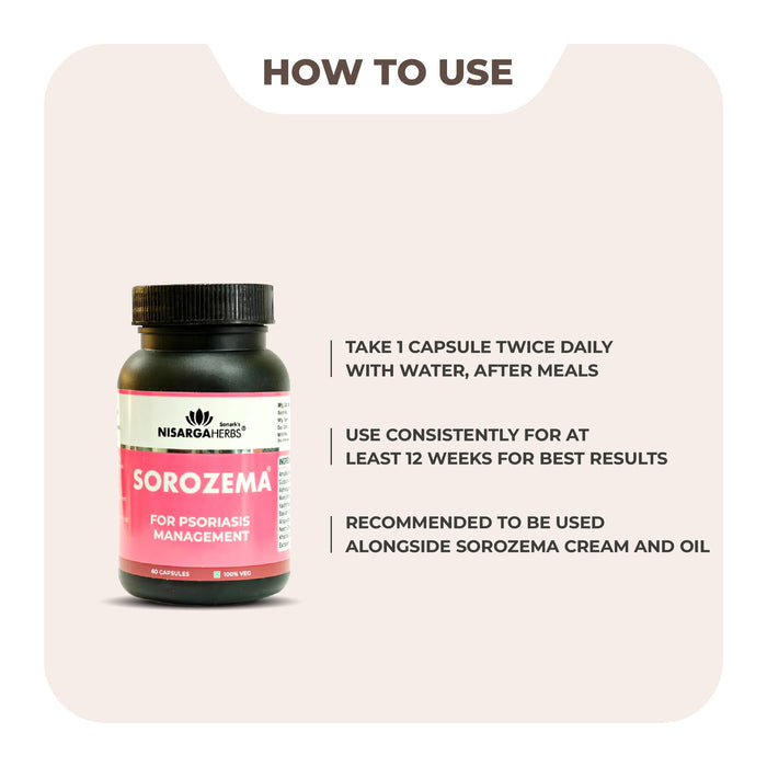 Sorozema Capsule - Ayurvedic capsules for managing psoriasis and chronic skin conditions