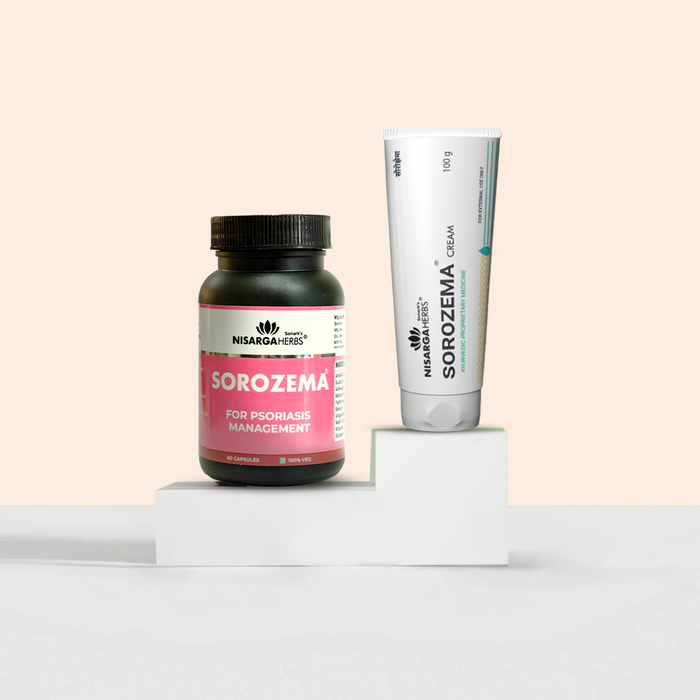 Sorozema Cream & Capsule Combo - An Ayurvedic cream & capsule for managing Psoriasis flare-ups and chronic skin conditions
