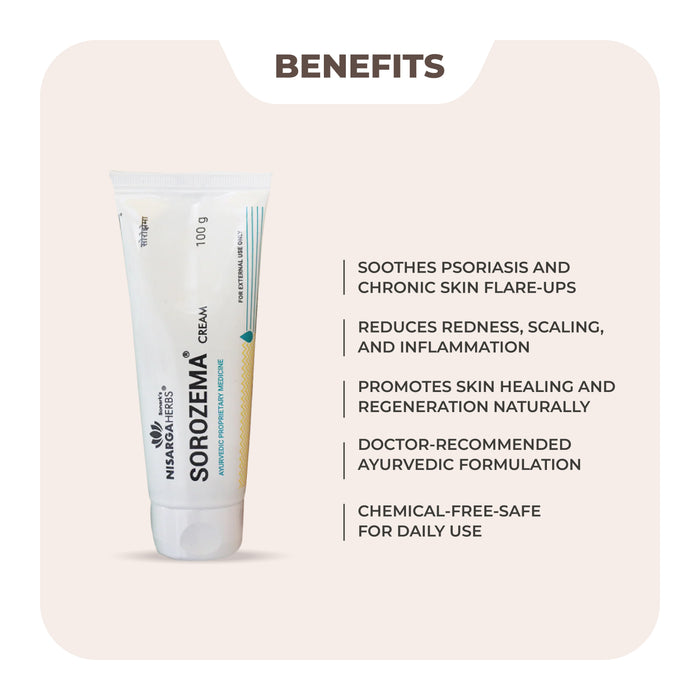 Sorozema Cream & Capsule Combo - An Ayurvedic cream & capsule for managing Psoriasis flare-ups and chronic skin conditions