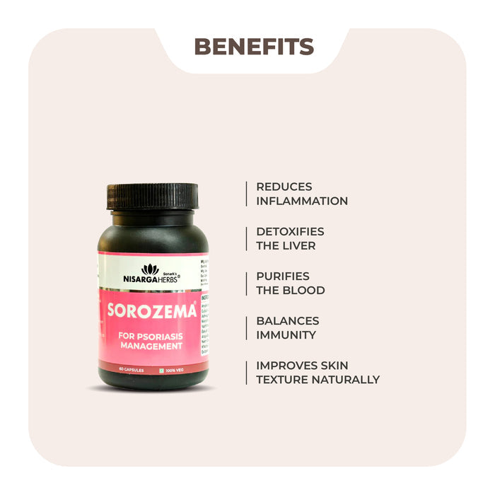 Sorozema Cream & Capsule Combo - An Ayurvedic cream & capsule for managing Psoriasis flare-ups and chronic skin conditions