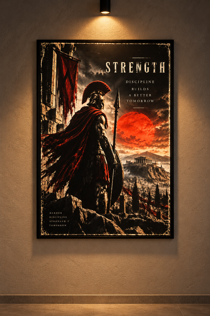 Strength Warrior Wall Art Poster | Motivational Warrior Print | Modern Wall Decor