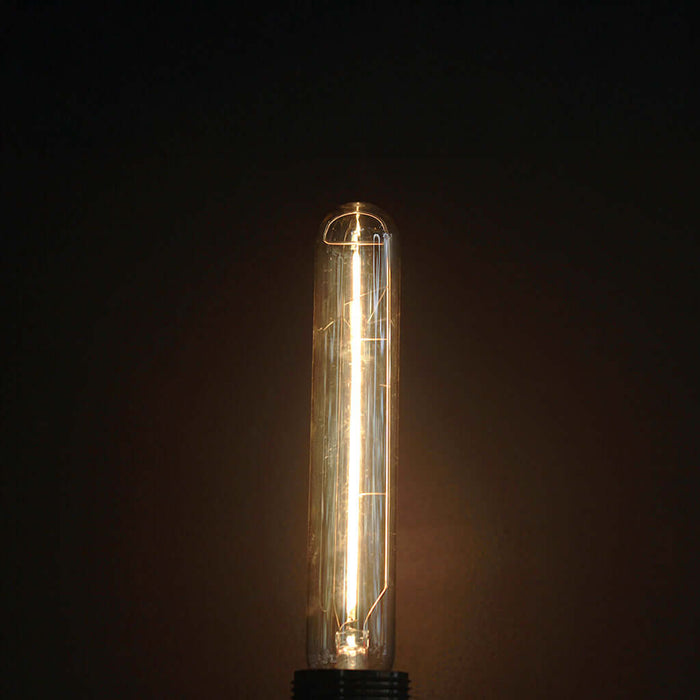 T185 Amber Glass Straight Filament 4W 2200K LED Dimmable E27 Light Bulb