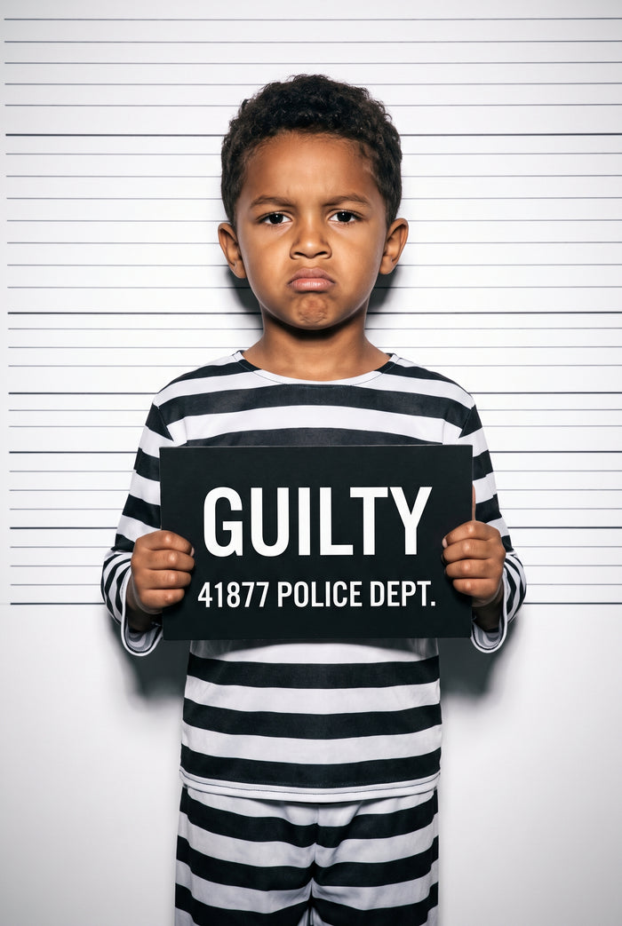 Personalized mugshot joke artwork shown on canvas