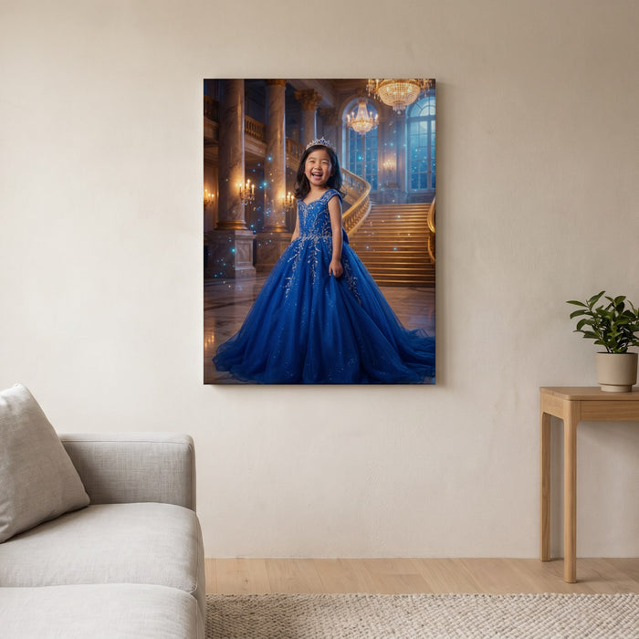 Personalized princess artwork shown on canvas