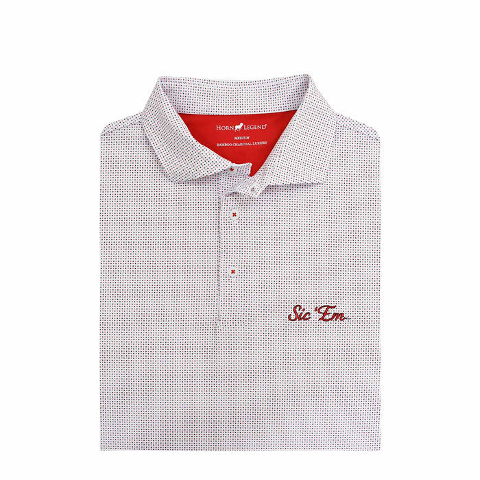 UGA Sic' Em Script Checker Performance Polo White/Black/Red