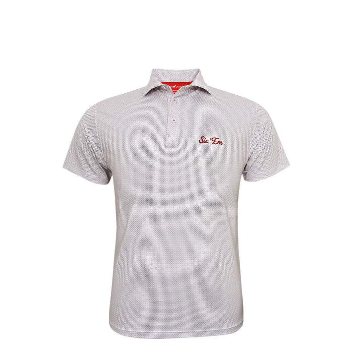 UGA Sic' Em Script Checker Performance Polo White/Black/Red