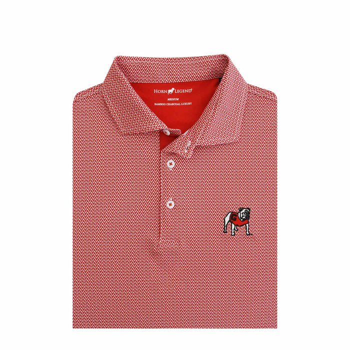 UGA Standing Dawg Ripple Performance Polo White/Red/Black