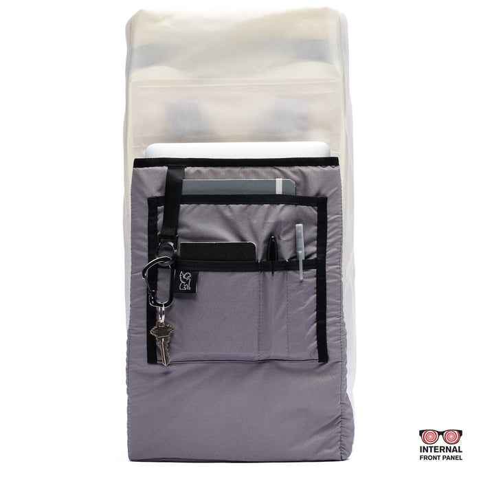 The inside of the Urban Ex backpack in future white #color_future white