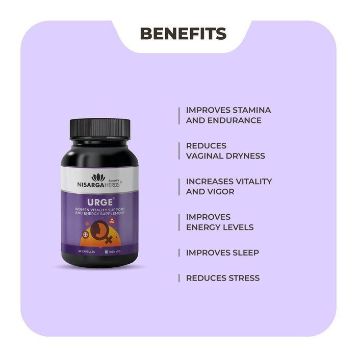 Urge - Ayurvedic capsules to help improve vitality, energy and hormonal balance in women