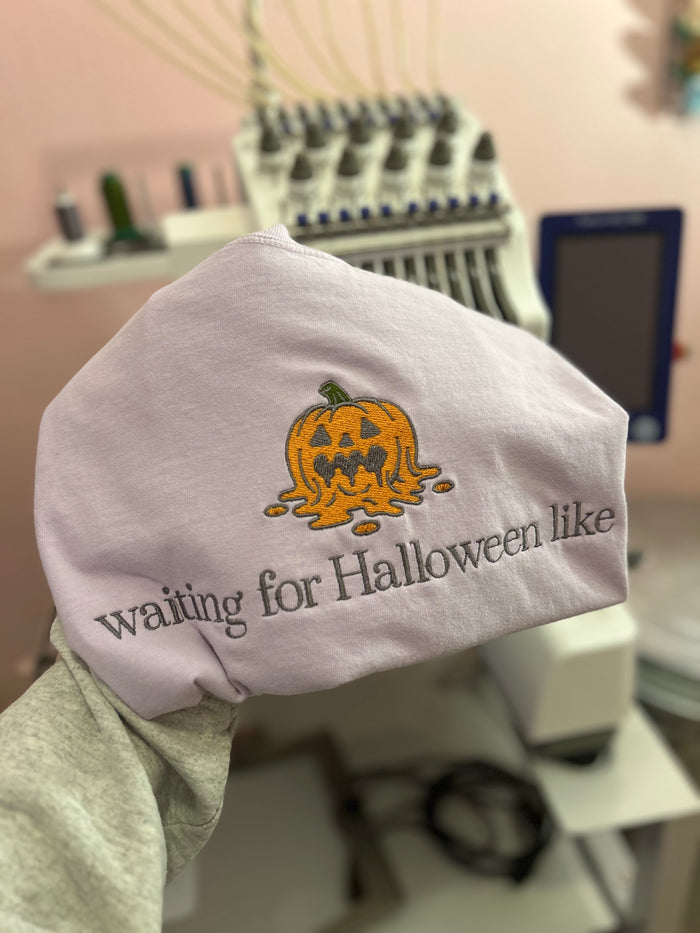 Waiting for Halloween size large embroidered T-shirt BRAND NEW