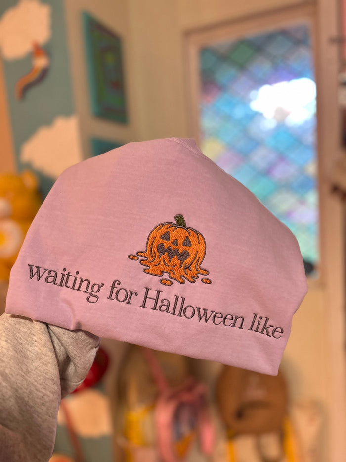 Waiting for Halloween size large embroidered T-shirt BRAND NEW