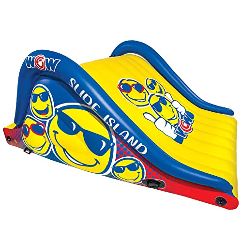 WOW Sports Floating Island And Water Walkway Combo With Dual Lane Slide