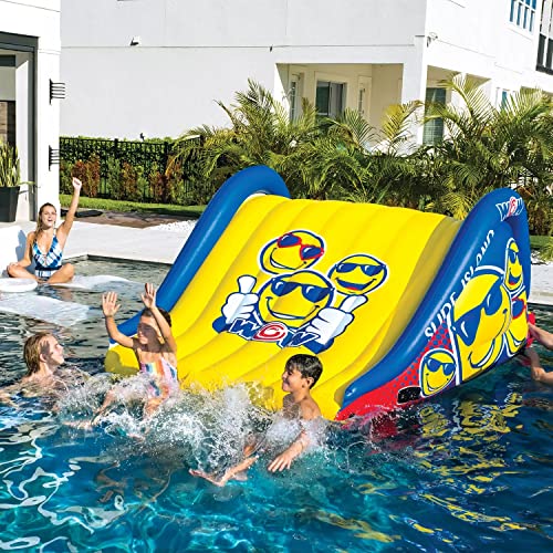 WOW Sports Floating Island And Water Walkway Combo With Dual Lane Slide