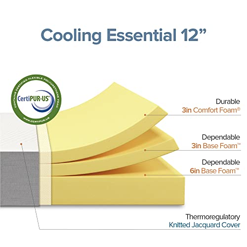 Zinus 12 Inch Cooling Essential Foam Mattress With Breathable Cover
